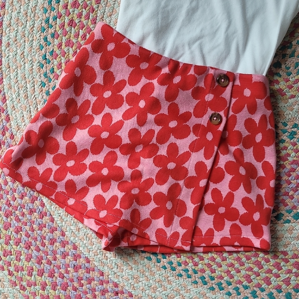 Old Navy Pink and Red Heart Pattern Shorts